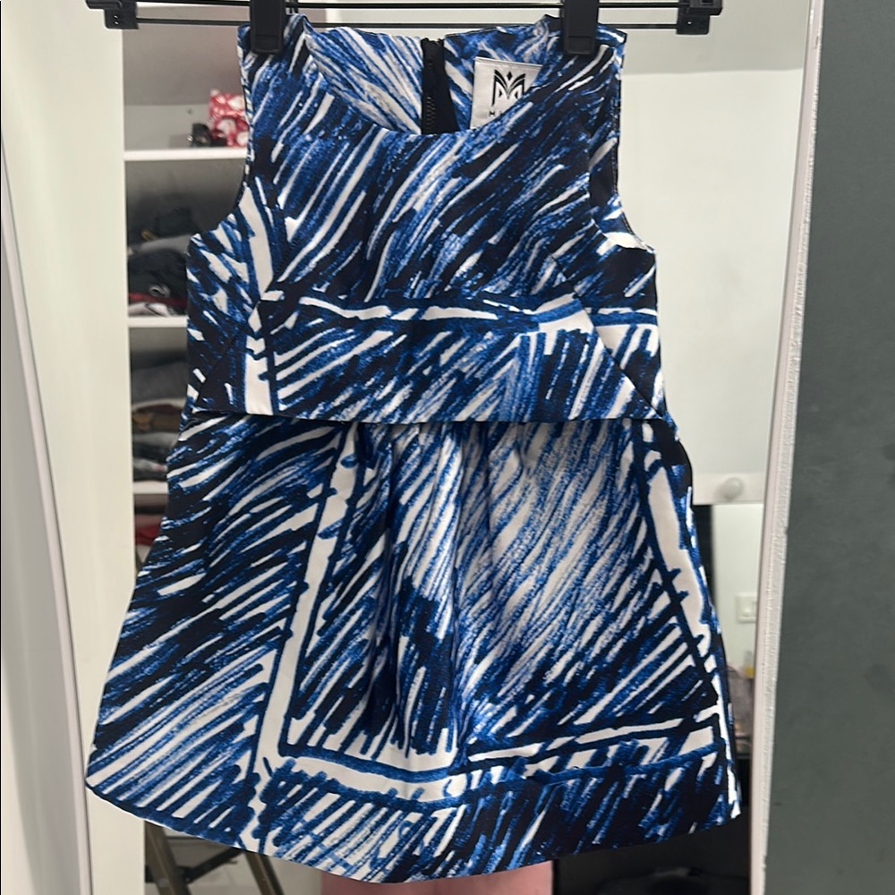 Milly Minis Blue and White Kids Dress